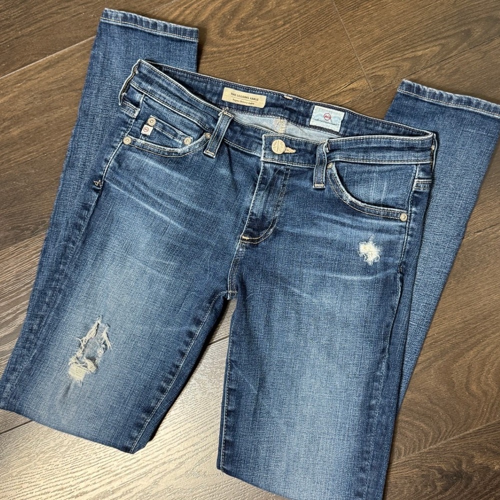 AG Adriano Goldschmied The Legging Ankle Super Skinny Distressed Jeans 27